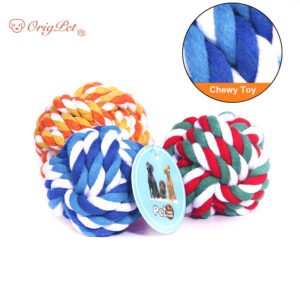 4 Colorful Dog Toys Balls Durable Cotton Rope Dog Chew Toys Interactive Pet Toy